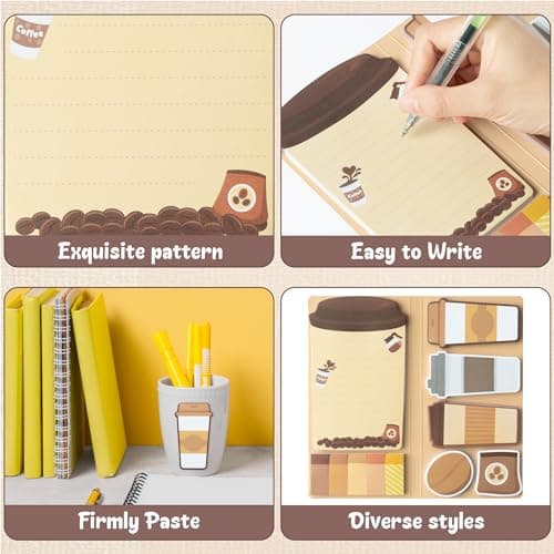 Self-Stick Notes Pages, Teacher Appreciation Gift, School Office Supplies, I Just Really Like Coffee Design B1ykin Sticky Notes Set - 550 Sheets Memo Writing Pad Coffee Cup Design B0CQT7V1DS