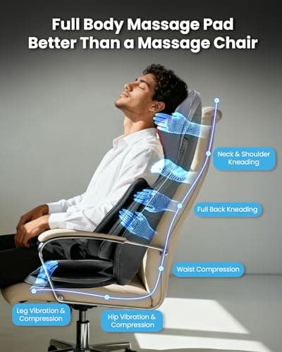 COMFIER Shiatsu Neck & Back Massager with Heat, Full Back Coverage Massage Chair Pad with 4D Kneading & Adjustable Neck Nodes, Waist & Hip Compression, Mother Day Gift for Mom