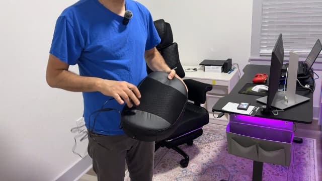 Dowinx Big and Tall Office Chair with Massage Lumbar Support,Executive Office Chair with Wide Thick Seat Cushion and Adjustable Armrest,Mesh Computer Gaming Chairs with Footrest,Black