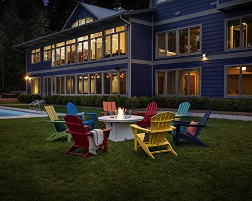 Polywood Vineyard Adirondack Chair, Outdoor Patio Furniture, All-Weather Composite, Pool Deck Garden Chair, Made in USA, Slate Grey