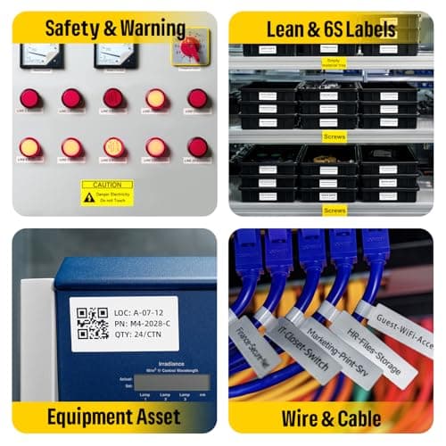 Makeid EP53 Portable Industrial Label Maker, 2" Print Head Bluetooth Label Printer, Mobile APP & PC Editor Compatible, 2000mAh Li-ion Battery, Come with 1" H x 2" W Label for Job Sites