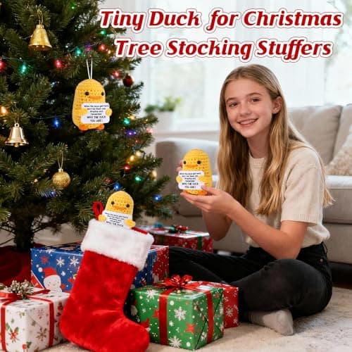 MBL Christmas Stocking Stuffers for Women - Emotional Positive Inspirational Support Small Funny Gag Crochet Duck Pickle Birthday Xmas for Men for Coworker Boss Colleges Her Him Friend