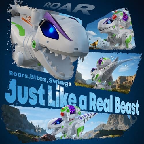 Programmable, Walking, Roaring, LED Eyes and Shooting, Interactive Gifts for Boys & Girls Age 3 4 5 6 7 8 Ruko 8809 Dinosaur Toys for Kids, Large Rechargeable RC T-Rex, Green B0FLD5QB87