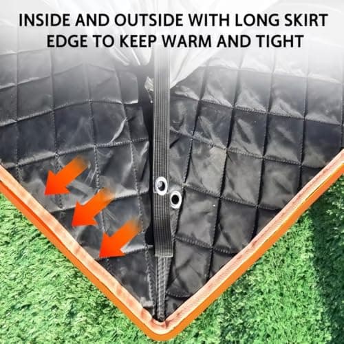 8-12Person Ice Fishing Tent with Stove Jack and Floor Portable ICES Fishings Shelter 210D Insulated Layer Oxford Cloth Hexagon Shanty Pop-Up Fish Tent for Winter Camping Fishing