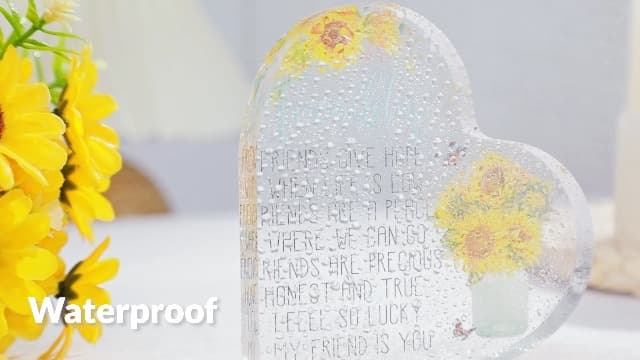 Spiareal Gift for Friend Friendship Women Friend Friendship Birthday Cheer up Gift Acrylic Heart Butterfly Keepsake Paperweight for Home Office Table Shelf(Classic)