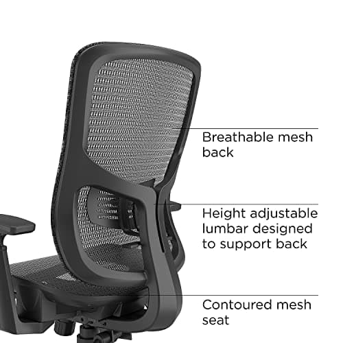 STAPLES Kroy Ergonomic Task Chair, Mesh, Ergonomic, Lumbar Support, Adjustable Height, Black