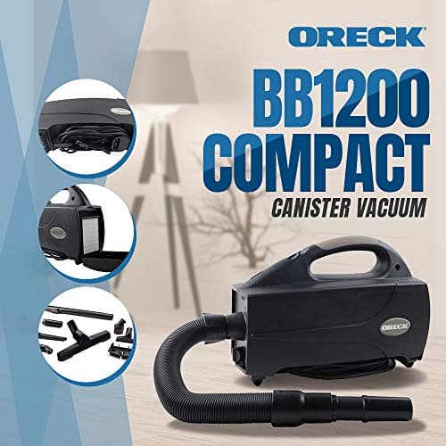 Oreck Compact Canister Vacuum Cleaner, Portable Handheld Vacuum for Carpet and Hard Floors, Lightweight, Powerful Suction with Versatile Tools, Corded Canister Vacuum Cleaners for Home Use