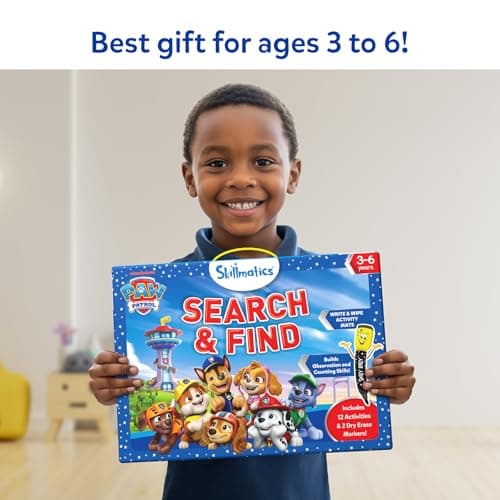 Reusable Write & Wipe Mats, Learning Games, Educational Toy for Toddlers, Kids, Boys & Girls Ages 3, 4, 5, 6 Skillmatics Search and Find PAW Patrol, Preschool Activity, Christmas Gift B0FQVC9MGX