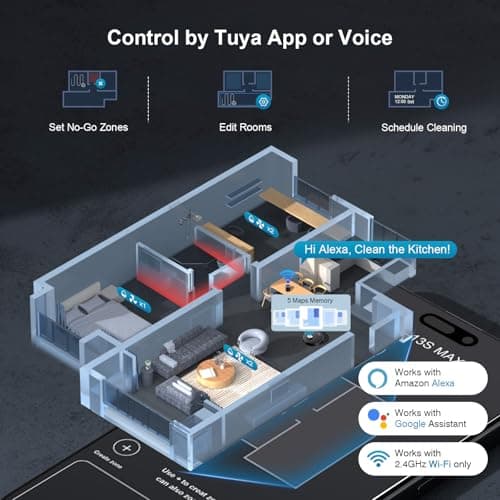 Robot Vacuum and Mop Combo, Robot Vacuum Self-Emptying with 11500Pa Suction, 70-Day Capacity, Fast Home Mapping, LiDAR Navigation, Smart Obstacle Avoidance, Ideal for Pet Hair, Carpet, Hard Floor