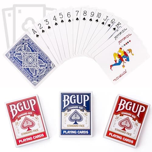 Playing Cards, 26 Decks of Cards Bulk Standard Size Poker Cards, Perfect for Classic Card Games, Party Games, Blackjack, Card Games for Families & Magic Performances (Red/Blue)