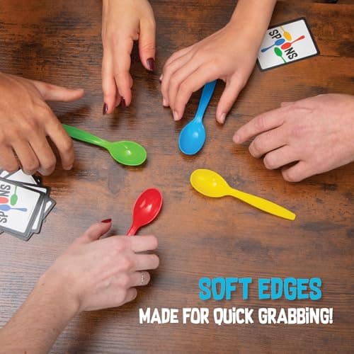 Spoons in a Case, Card Games for Kids - Spoons Game, Fun Family Games for Kids and Adults, Game Night, Travel Games, 3-6 Players, Ages 7+