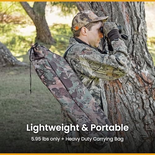 ARROWHEAD OUTDOOR 360° Degree Swivel Hunting Chair Stool Seat, Perfect for Blinds, No Sink Feet, Supports up to 450lbs, Carrying Case, Steel Frame, Fishing, High-Grade 600D Canvas