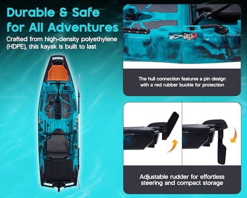 Albott Modular Fishing Kayak with Drive System & Durable HDPE, Customizable Lightweight Sit-on-Top Kayak for Youth & Adult, Perfect for Leisure & Commercial Use, 420lbs Capacity