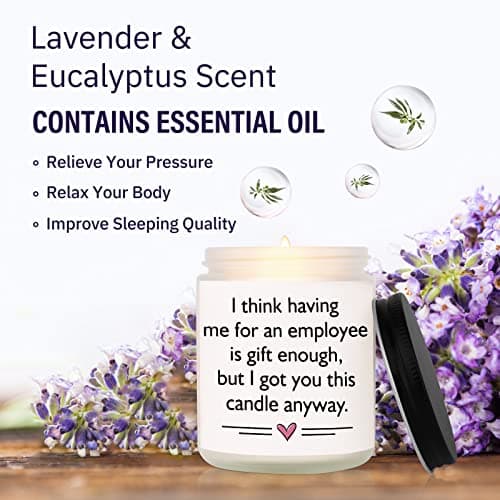 Afterprints Scented Candles - Boss Gifts for Women Men, Funny Birthday Gift for Best Boss Lady, Christmas Cool Gifts for Bosses Female- Lavender Natural Soy Wax Candle