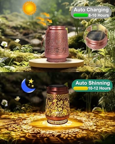 Christmas Gifts for Women, Hummingbird Solar Lanterns Outdoor Waterproof, Garden Decor Birthday Gifts for Women Mom Grandma Sister, Metal Hanging Solar Lights Outside Decorative for Backyard Patio