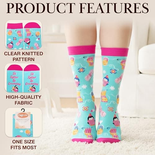 ZAGKOO Funny Hobby Socks for Women, Girls - Anime, Acting, Kpop Music, Movies, Gymnastics, Crocheting, Cheer Christmas Socks