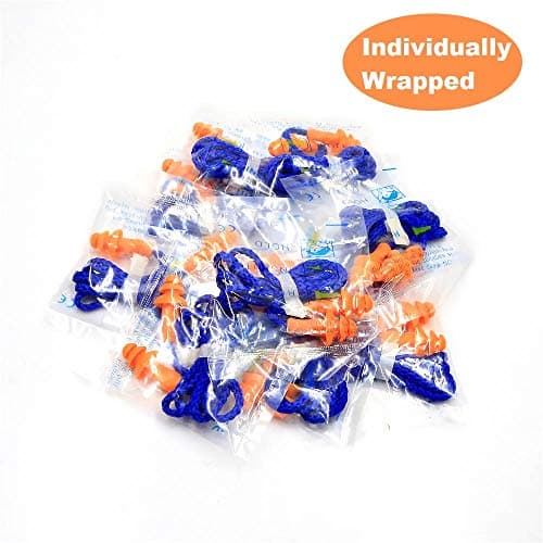 10 Pair Corded Reusable Ear Plugs for Shooting Range Ear Protection for Gun Range - Hunting Ear Plugs for Construction Firearm Ear Protection Shooting Gun Hearing Protection Earplugs Corded