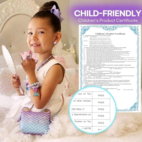 mibasies Purse for Little Girls Dress Up Jewelry Pretend Play Kids Accessories Mermaid Gifts B088M291YT