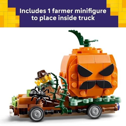 Building Toys for Boys & Girls, Ages 8+, Halloween Decor & Craft, 177 pieces, Gift for Kids LEGO Jack-O'-Lantern Pickup Truck 40822 B0FMPL53NT