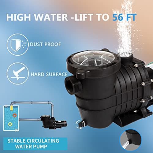 TOPWAY 2HP 110v Swimming Pool Pump 111GPM Filter Garden lnground and Above Ground Pools Water Pump