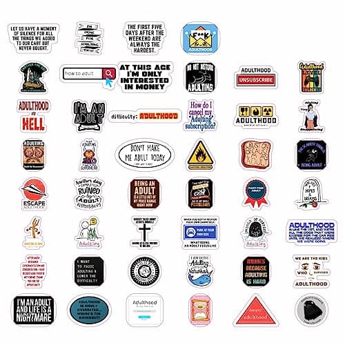 100Pcs Funny Adulting Stickers, Adulting is Hard Stickers, Funny Decals for Adults, Adult Reward Decals, Gifts for Women & Men B0C1S6BL2N