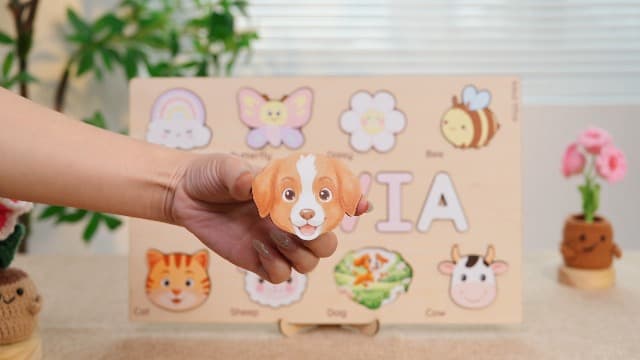 Personalized Name Puzzle for Toddlers 1-3 | Custom Wooden Baby Girl Gift with 48 Animal Art Sets | 1st Birthday Gift for Girls | Personalized Baby Boy & Girl Gifts Keepsake B0GSZSCM69