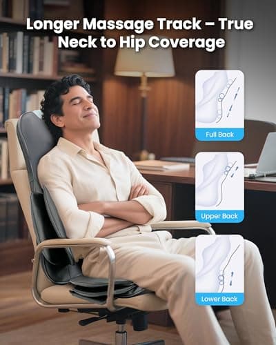 COMFIER Shiatsu Neck & Back Massager with Heat, Full Back Coverage Massage Chair Pad with 4D Kneading & Adjustable Neck Nodes, Waist & Hip Compression, Mother Day Gift for Mom