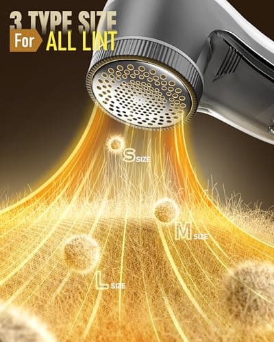 POPCHOSE Fabric Shaver, Lint Remover for Clothes, Battery Operated Lint Shaver with 6-Leaf Blades, Sweater Shavers to Remove Pilling for Clothing, Couch, Furniture, Fuzz, Lint Ball, Pillings