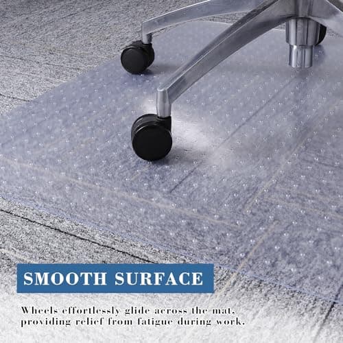 Tydle Chair Mat for Carpet, 60" x 46" Chair Mat for Carpeted Floors, Non-Slip Computer Under Desk Plastic Floor Mat for Work Gaming Chairs, Heavy Duty Carpeted Floor Protector for Home Office (Clear)