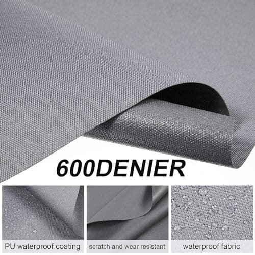 HunnmingRe 600D Waterproof Oxford Fabric with 2 Yard Zipper, 58" x 36" Outdoor Upholstery Fabric for Outdoor Cushion Cover Waterproof Canvas for DIY Patio Pillow Cover Furniture Covers(Gray)