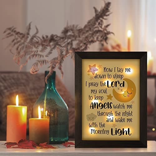 Baptism Gifts for Baby - Christening Gifts for Girls and Boys, Nursery Decor Night Light - Now I Lay Me Down to Sleep
