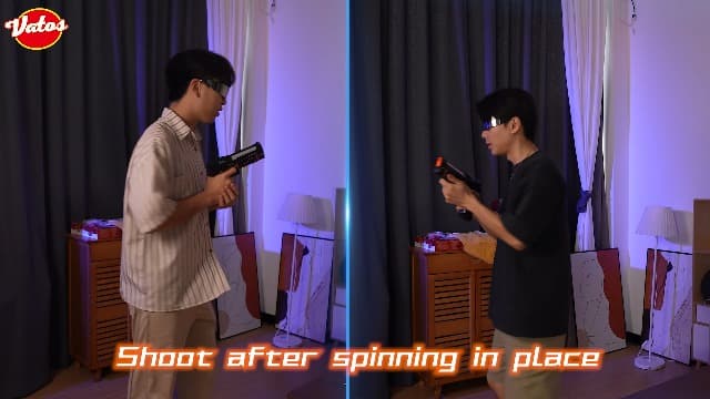 VATOS Smart Electronic Shooting Game Set with Auto-Scoring Target Base and Rechargeable Gun, Real-Time Voice Feedback, 4 Shooting Modes, Indoor Outdoor Toy for Teens Adults Family Party