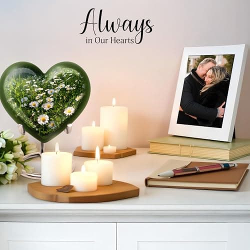 Daisy Small Burial Urns for Human Ashes Adult Male - Keepsake Green Cremation Urn for Mom- Mini White Flower Memorial Funeral Urn for Ashes for Women - 3 Inch Small Urns for Dad B0FJS651WV