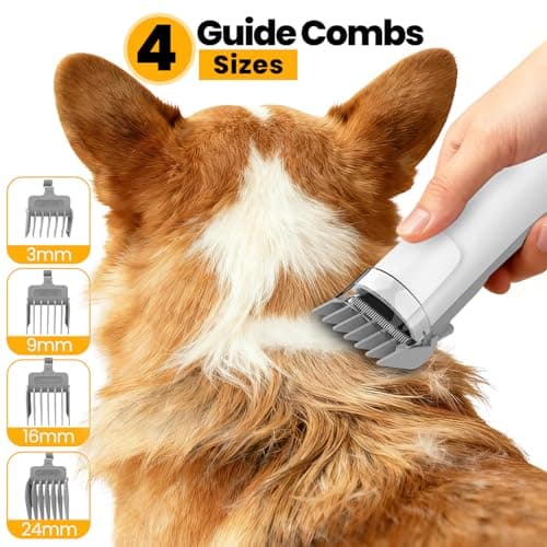 FIXR Dog Grooming Vacuum, All-in-One Pet Grooming Kit with Hair Clipper & Shedding Brush, Low Noise 12,000Pa Dog Hair Remover Vacuum, Pet Groomer Set with Cleaning Brushes, PG01