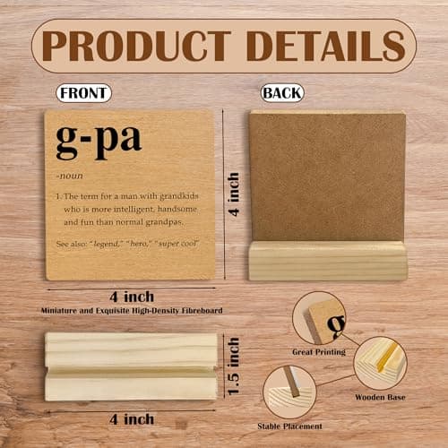 G-Pa Grandpa Gifts Desk Decor, Grandpa Gifts for Birthday Father's Day Decorative Signs & Plaques, G-Pa Definition Desk Sign with Wooden Stand for Home Office Shelf Table Decor B0GJR7LD9H