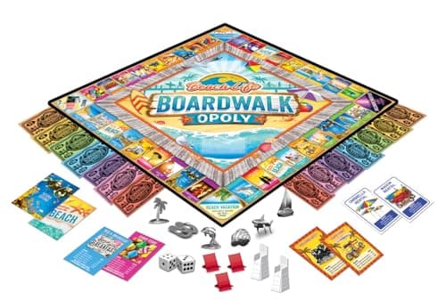 Beach Life Boardwalk Opoly - Premium Quality, Educational, and Fun Activity for Kids and Families - Great Gift Idea for Holidays, Birthdays, and Everyday Playtime – Classic Style Board Game