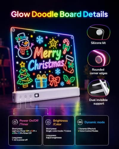 Aullsaty 16.5-Inch LED Drawing Board for Kids, Rechargeable Light Up Dry Erase Board with 16 Light Effects, 7 Markers and Tracing Kit, Birthday or Christmas Gift for Boys and Girls Ages 3-12 B0H7HFPLFM