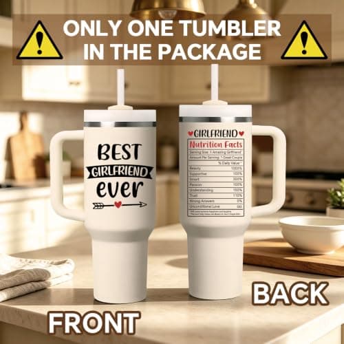 Birthday Gifts for Girlfriend - Anniversary, Christmas, Valentine Day Gift for Women, Her - Best Girlfriend Ever Tumbler SpenMeta Gifts for Girlfriend - Girlfriend Birthday Gifts - 40oz Tumbler B0H2GY21XK