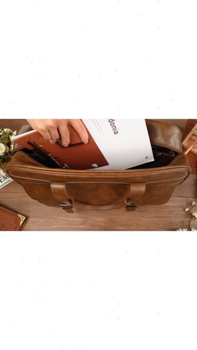 RAINSMORE Messenger Bag for Men 16 Inch Laptop Bag Vintage Leather Waterproof Laptop Briefcases Large Computer Satchel Bag