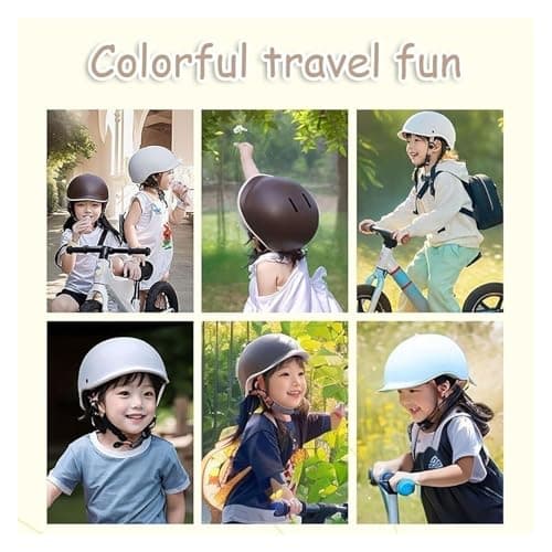 Retro Kids DOT Approved Motorcycle Beanie Helmet,2-8 Ages Low Profile Toddler Boys Girls Open Face Skull Cap ATV Half Helmet for Scooter Moped Dirt-Bike Go-Kart Bicycle