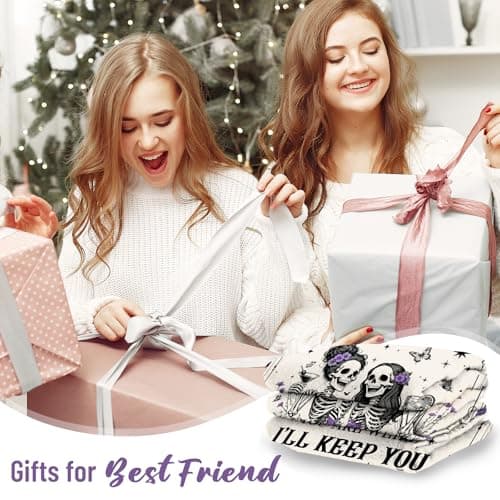 Gothic Best Friend Blanket,Gothic Funny Gift for Sister,Besties, BFFs, and Weird Friends,60"x50" Best Friend Birthday Gifts for Women,Best Friend Blanket Gifts for Women B0GSQN1SP4