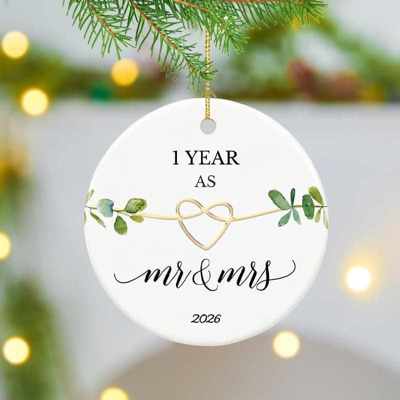 First Wedding Anniversary Gifts,1 Year Anniversary Paper Gifts for Couple,Her,Him,1 Year Anniversary Christmas Ornament First Anniversary Ornament, Gifts for 1st Anniversary Ornament 2026 B0C32PNWN6