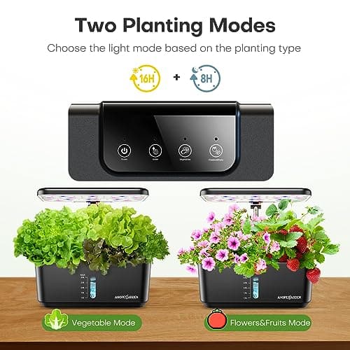 Plant Germination Kit Herb Vegetable Growth Lamp Countertop, Hydroponic Planter Grower Harvest Lettuce for Healthy Home Cooks Ahopegarden Indoor Garden Hydroponics Growing System: 10 Pods Kit with LED B0B6BB4TVC