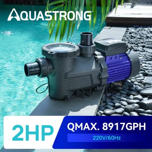 Aquastrong In/Above Ground Pool Pump High Flow Self Primming Swimming Pool Pump,Satin Black
