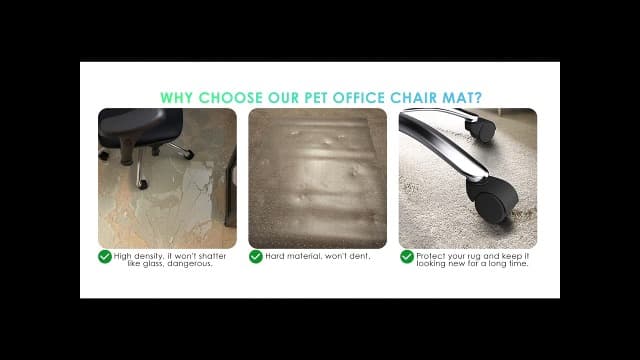 Azadx Heavy Duty Office Chair Mat for Carpet 32" x 48" Hard Material Chair Mat for Carpeted Floor Slip Resistant Carpet Protector for Home Office Easy Glide Desk Floor Mat for Office Chair on Carpets