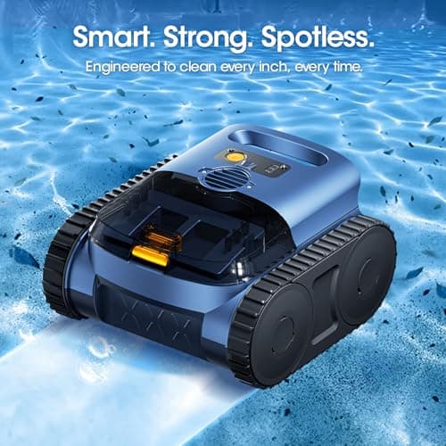 Cordless Robotic Pool Vacuum with Smarter Navigation & Track Drive, Dual 180W Brushless Motors, Wall & Waterline Climbing, 150-Min Runtime, for Inground & Above-Ground Pools up to 2,150 Sq. Ft.