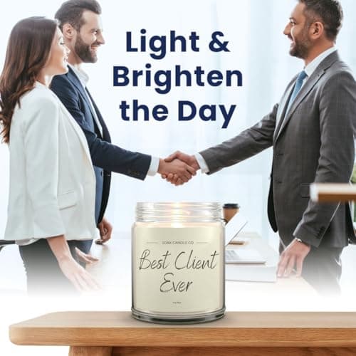 1OAK Client Candle - Appreciation Gifts for Clients - Thank You Client Gifts for Corporate Women, Men, Hairdresser, Lawyer, Realtor, Real Estate Agent, Paralegal, Attorneys - Vanilla Scented Candles B0BH8ZVMQL