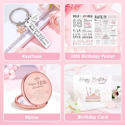 18th Birthday Gifts for Girls Trendy 18 Year Old Girl Birthday Gifts for 18 Year Old Girl Gift Ideas Unique Age 18 Gift for Female Teen Girls Her Daughter Happy 18th Decoration Presents with Tumbler