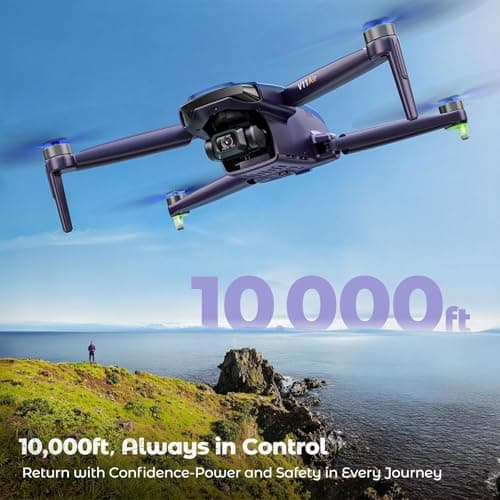 V11Air Drone with 6K UHD Camera for Adults, 3-Axis Brushless Gimbal, 4K/30FPS Video, 70Mins Flight Time with 2 Batteries Professional Quadcopter, 10000ft FPV Digital Transmission and Auto Return