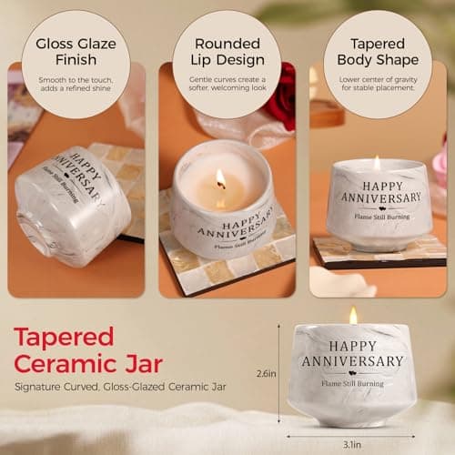 Happy Anniversary Candle – Aniversario Gifts for Couple,Women,Men 6oz Lavender Scented Candle,Anniversary Romantic Gifts for Him & Her B0G4GGC4Y6